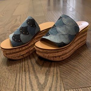 Chloe Platform Denim Sandals